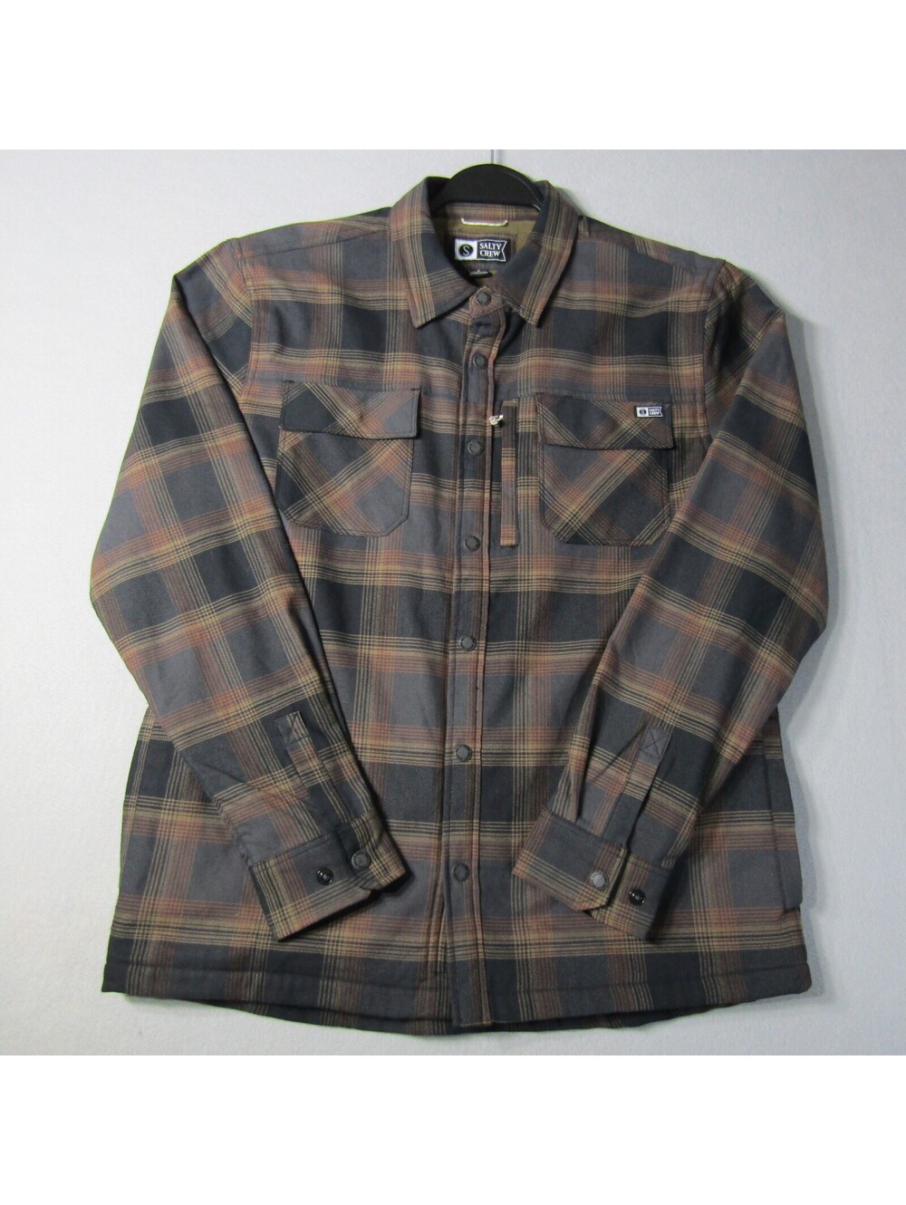 Salty Crew Fathom LS Tech Shacket Men's S Phantom